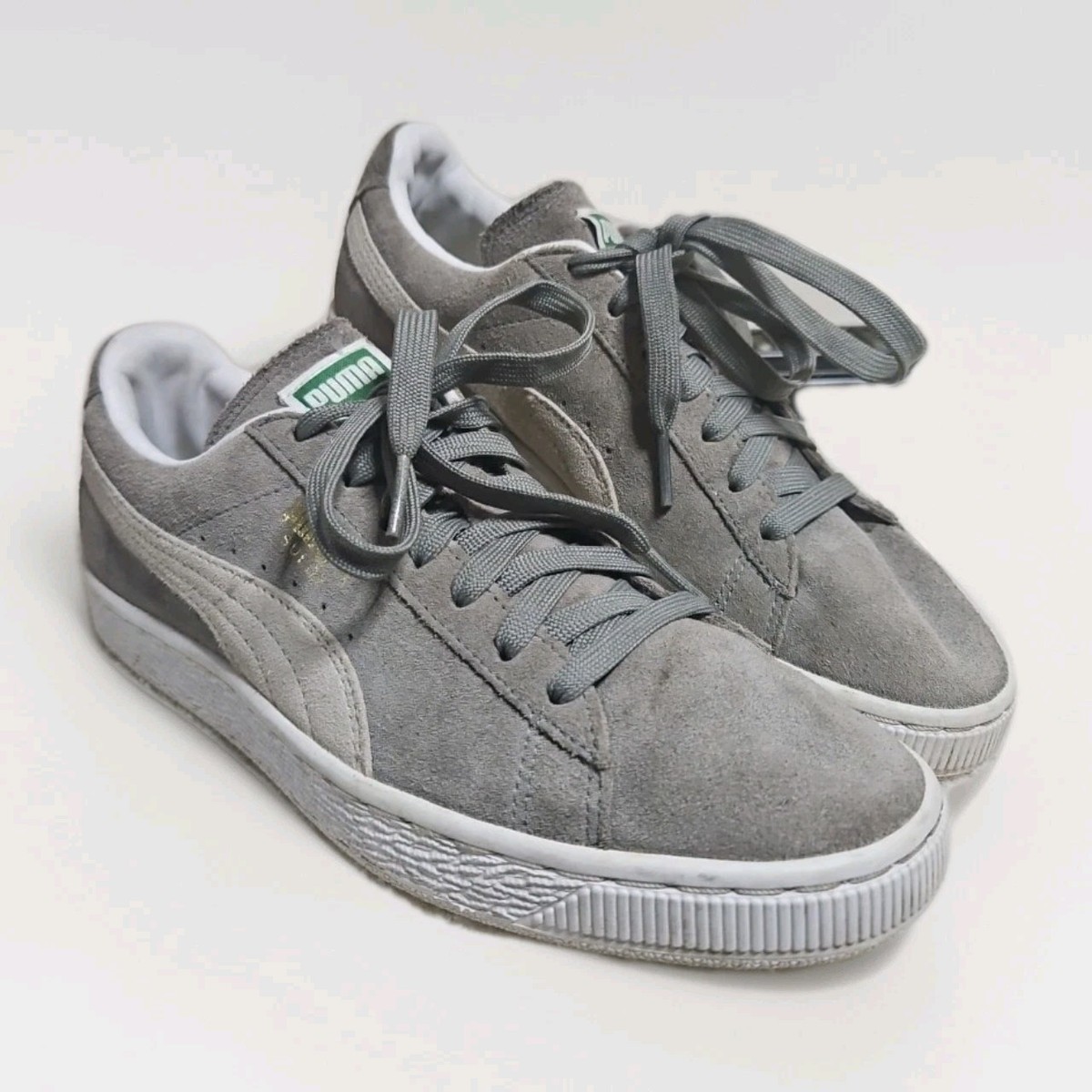 PUMA Lace up Shoes SUEDE CLASSIC Casual Sneakers Grey White Genuine Suede  UK 5 | eBay UK