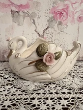 Artmark Lefton-style Vintage Swan Planter Dish 7” Long