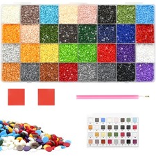 32000 Pieces 32 Color Diamond Art Painting Beads,Flat Bottom Round Rhinestones