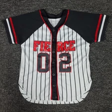 Chillipop Top Womens Juniors 7/8 Baseball Style Button Up Fierce Spellout Jersey