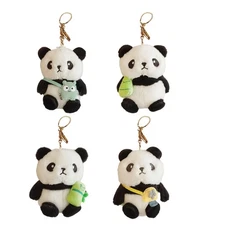 Plush Panda Keyring Key Ring Keychain Cute Stuffed Panda Pendant Bag Charm