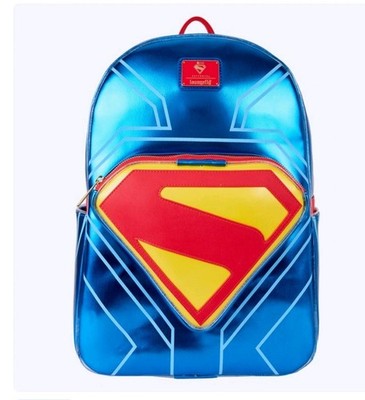 Loungefly DC Superman Glow in the Dark Full-Size Faux Leather Zip Backpack