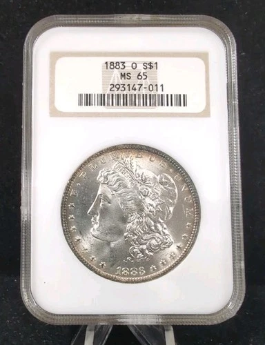 1883 O $1 Morgan Silver Dollar NGC MS 65 Old Fatty Holder 5396