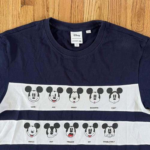 Disney Lacoste Tennis Mickey Mouse Mens Blue Navy Shirt Large - 第 3/14 張圖片