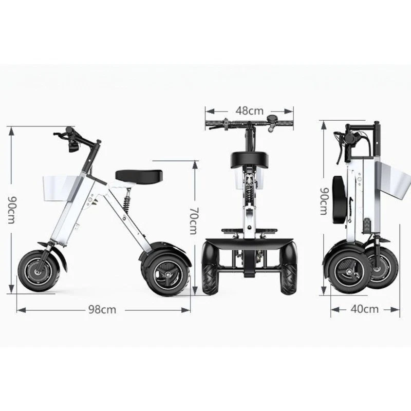 WILLJERDY Adult Three-Wheel Electric Vehicle Foldable Commuter Bike 36V 10Ah Hot - Image 4 of 4