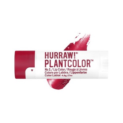 Hurraw! Plantcolor Lip Color No. 1: Red shade. Highly pigmented tinted balm a...