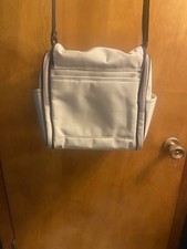 Eddie Bauer Quilted Baby Diaper Bag Beige Gray Adjustable Strap Compartments