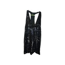 Fashion Nova Sequin Micro Mini Dress Black Racerback Luxe NWT 3X