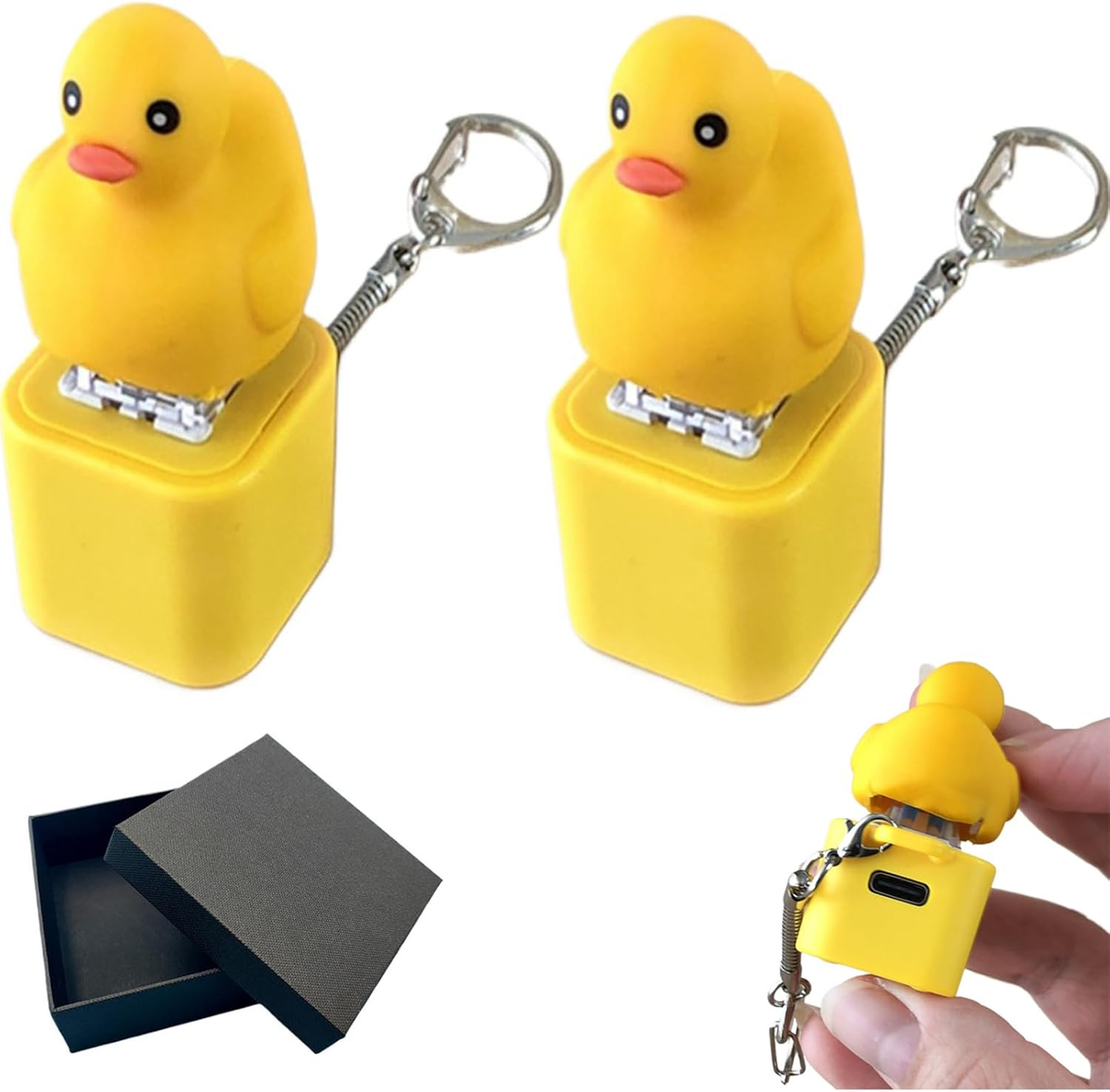 Fuqimanman2020 Cute Rhinestone Keychain – Blushing Frog, Duck & Rabbit Charms For Girls & Women (Green Frog Style) - View #4