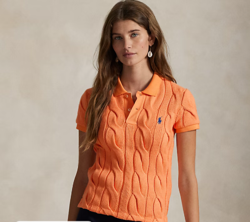 NWT POLO Ralph Lauren Cable-Knit Cotton Polo Shirt Size US XXL