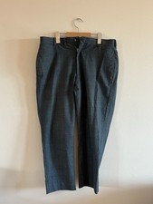 Vintage Green Patterned Ankle Trousers Size 33 Men