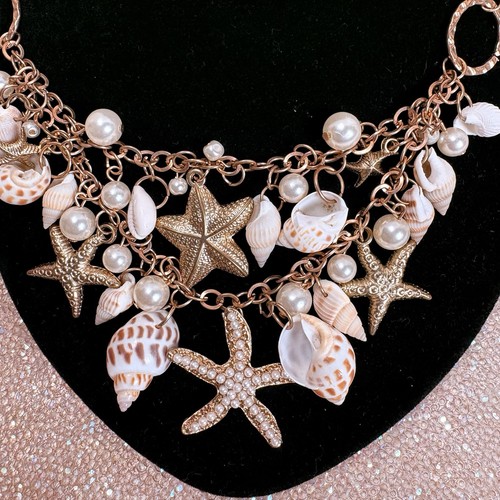 Collana Personalizzata Vintage Originale Conchiglie Marine Ha Due Fili Di Conchiglie 🐚 Perle - Foto 2 di 4