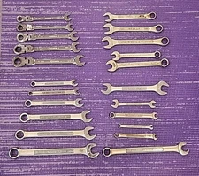 22 Craftsman, Husky, Dunlap Combination & Double Open End Wrenches SAE
