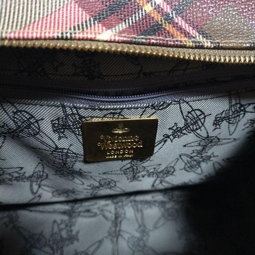 VIVIENNE WESTWOOD Yasmine Tartan Check Hand Bag White×Red×Green Made in Italy - Bild 9 von 24