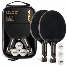 STIGA Premium 2 Player Table Tennis Set Includes 2 ITTF Approved Black