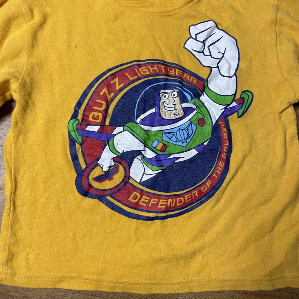 Vintage Toy Story Buzz Lightyear Shirt Boys 5 Yellow Long Sleeve Graphic 90s - Image 4 of 4
