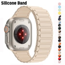 Magnetic Silicone Sports Band For Apple Watch Ultra3 49MM S11 10 9 8 7 6 5 Strap