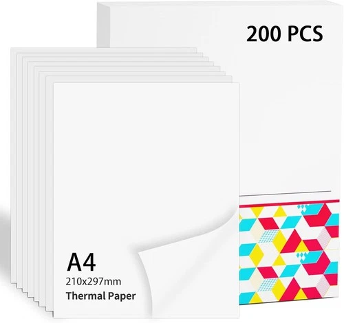 200x Thermopapier A4 210 x 297mm Thermodruckerpapier für Phomemo M08F M832 P831