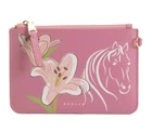 NWT Radley London Kentucky Derby Pink Leather Coin Purse / Wallet w/Dust Bag