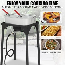 18 Qt Aluminum Outdoor Propane Deep Fryer Kit Fish and Wing Fryer w/ 2 Baskets