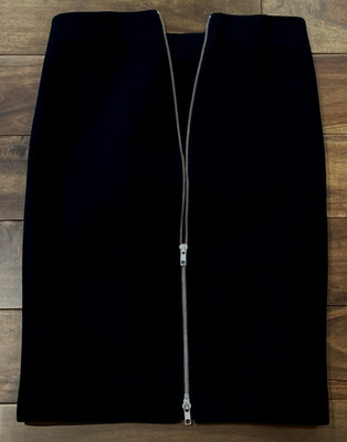J Crew Black Straight Pencil Skirt  Zip Back Surf  Stretch Jersey Knit  Size  XS