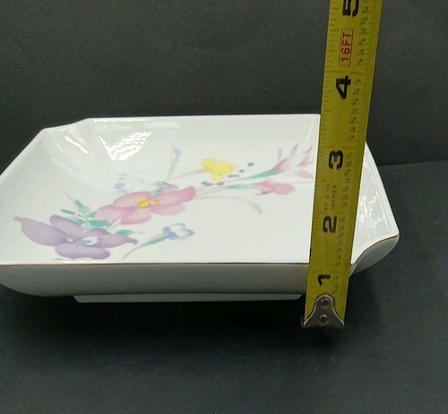 Japan Spring Flowers Porcelain Trinket Dish easter Candy Dish 8” Srednick - Picture 11 of 11