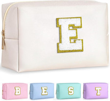 Monogrammed Gift for Women Girls, Personalized Initial Makeup Bags Cosmetic Bag