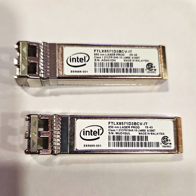 Intel FTLX8571D3BCV-IT SFP Transceiver Module 850nm LC - Lot of 2