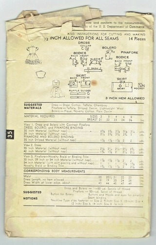 Advance 6041 Size 2 Childrens Girls Dress Pinafore Bolero 1950s Vintage Pattern - Picture 2 of 2
