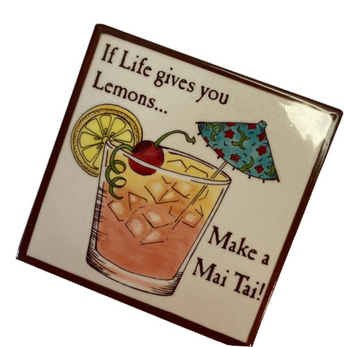 Life Gives You Lemons-Mai Tai Banana Patch Studios Ceramic Trivet/Wall Hanging - Picture 4 of 5