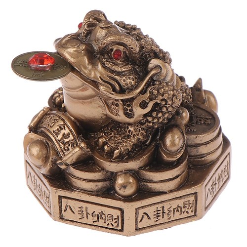Gifts Bronze Toad Statue Feng Shui Toad Chinese Golden Frog Desktop Decoration - Picture 13 of 13