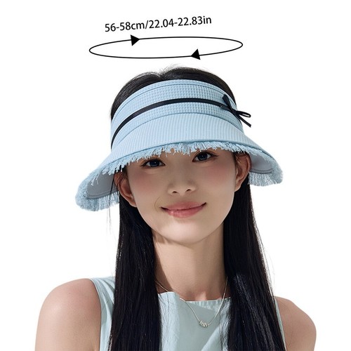 Women's Visor Hat Swimming Cap Beach Pony Tail Sun Wide Brim Summer Ladies Sport - Picture 2 of 17