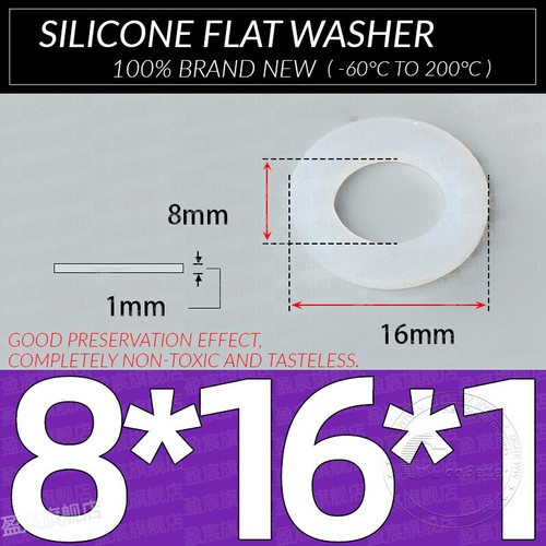 1MM - 5MM THICK WHITE SILICONE HIGH TEMP FLAT RING RUBBER WASHER SEAL GASKETS - Picture 105 of 255
