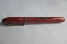 Vintage Small Welsharp Red Pink Stainless 14K Gold Plated Nib Pen 3.75" Rare