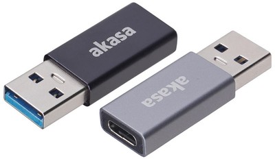 AKASA - USB 3.2 Gen 2 USB-A Male to USB-C Female Adaptor, 2 Pack