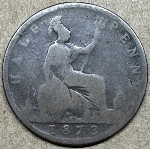 Great Britain - 1873 - Half Penny - 19th Century British Coin - Queen Victoria - Picture 2 of 3