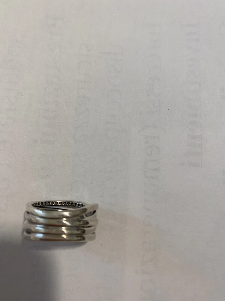 Anello Pandora Originale Fascia Intrecciata,n.52,diametro 16,5 mm.Argento 925 - Immagine 2 di 4