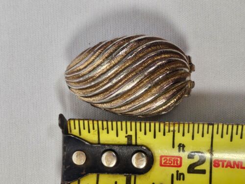Vintage massives Parfum kompakt strukturiert goldfarben EGG aufklappbar antik - Bild 6 von 7