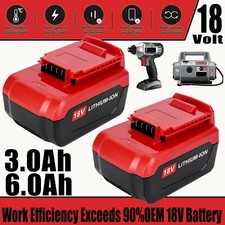 2Pack 6.0Ah 18V Lithium Battery for Porter Cable 18 Volt PC18B PC18BL PC18BLX