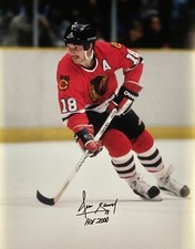 DENIS SAVARD (2) Chicago Blackhawks Autographed 16x20 Photo with HOF inscription