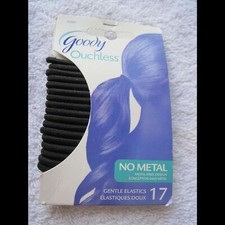 17 Goody Ouchless Gentle Elastics Ponytailers Black No Metal Hair Bands 2009