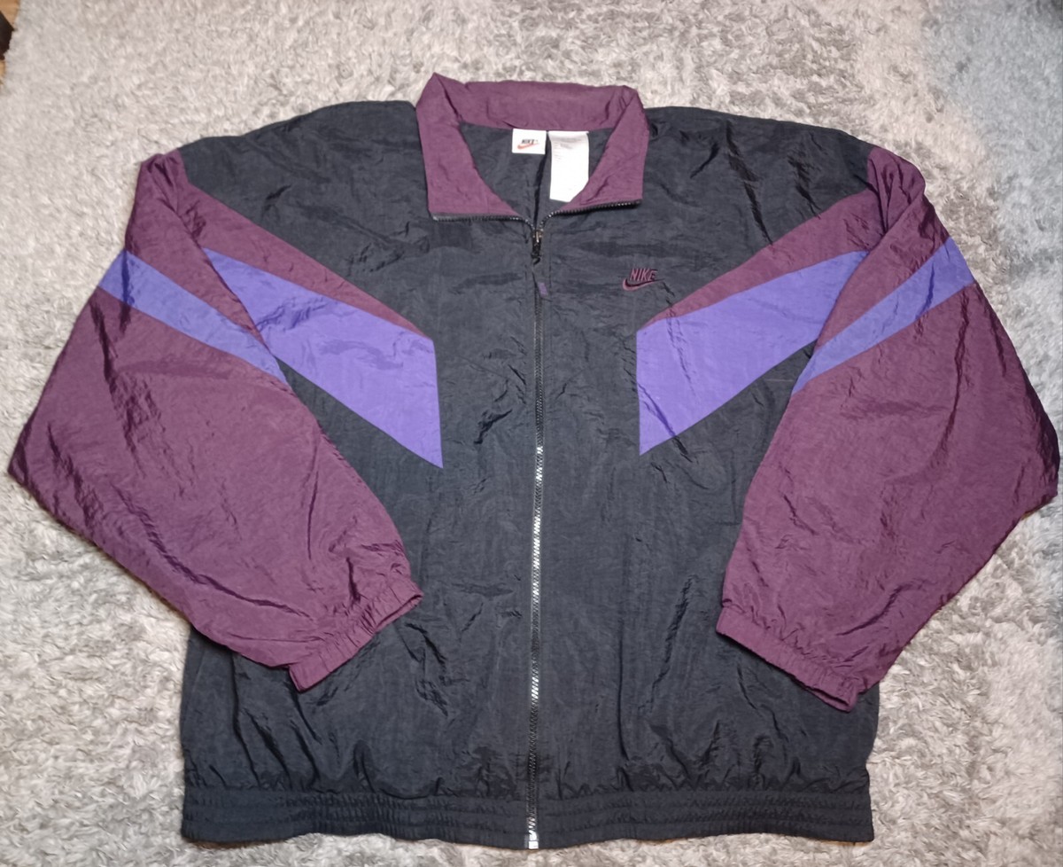 Vintage Nike 90s Track Jacket Full Zip Windbreaker Black Vintage Nike 90s Track Jacket Full Zip Windbreaker Black