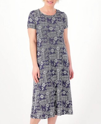 Koolaburra by UGG Rayon Spandex Midi Sleep Dress Ink Bandana