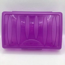 Vintage SPACEMAKER 2 Pencil Pen Box School Supply Case Purple USA Made Retro