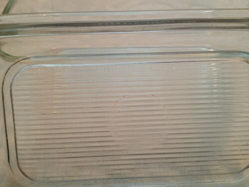 Vintage French Arcoroc Clear Glass Ribbed Butter Dish - Picture 4 of 11
