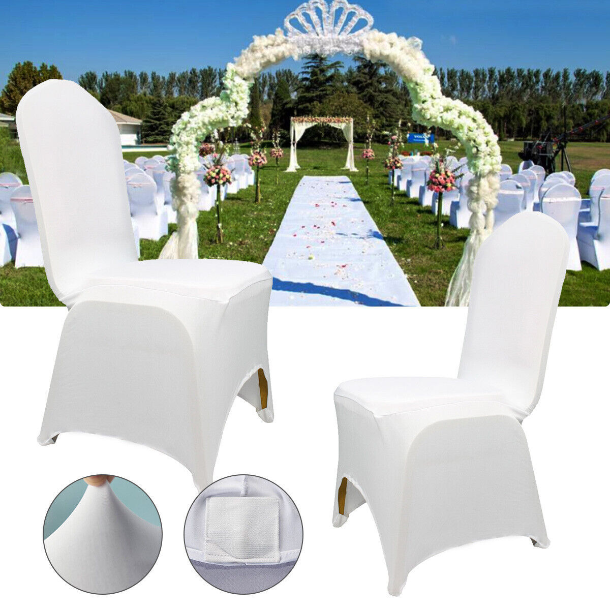 50x Stuhlhussen Stretch Stuhlbezug Stuhlüberwurf Universal Hochzeit Stuhlüberzug