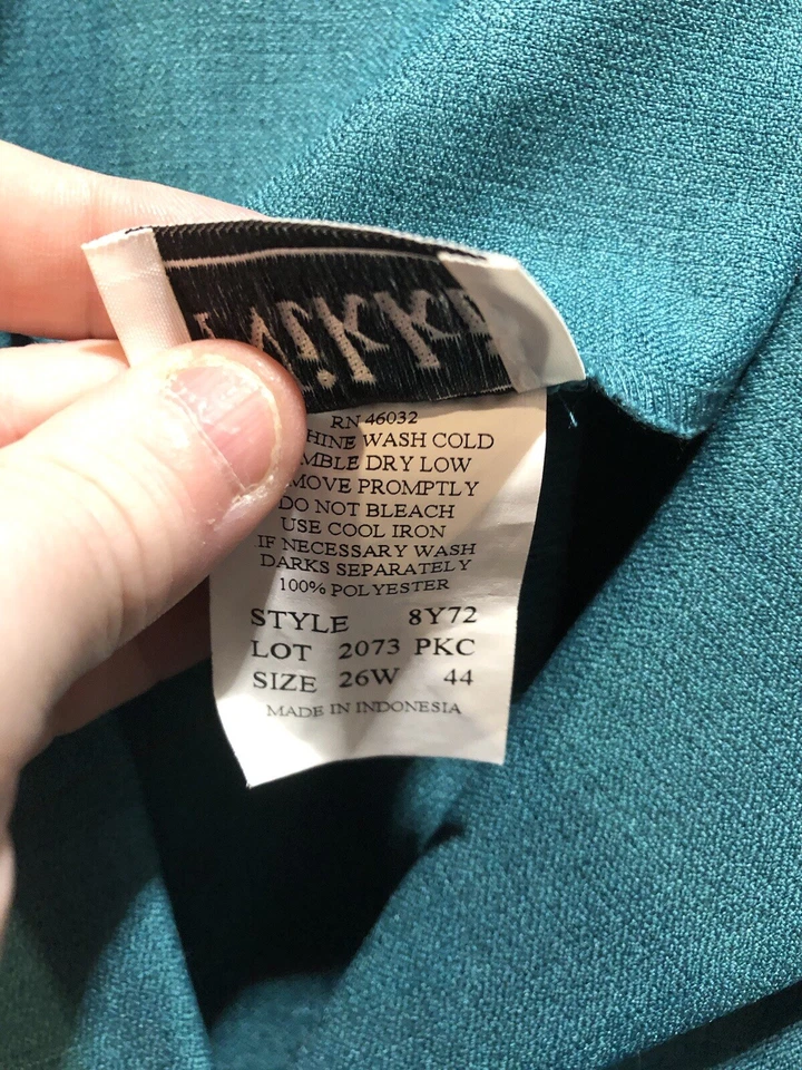 Nikki 女式蓝绿色西装夹克 26W 码全新带标签 — 第 3/4 张图片