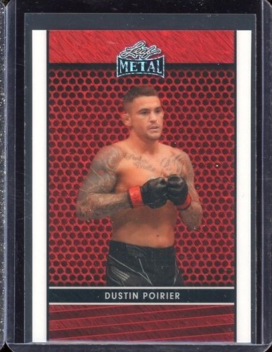 2024 Leaf Collective Proof Metal Shimmer Red Dustin Poirier (1/1) 