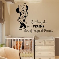 Calcomanías de pared cita de ratón niñas sueños son de cosas mágicas decoración de guardería kk310