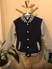 Boy's Gymboree M 7-8 Navy Blue/Gray/White Snap Button Jacket